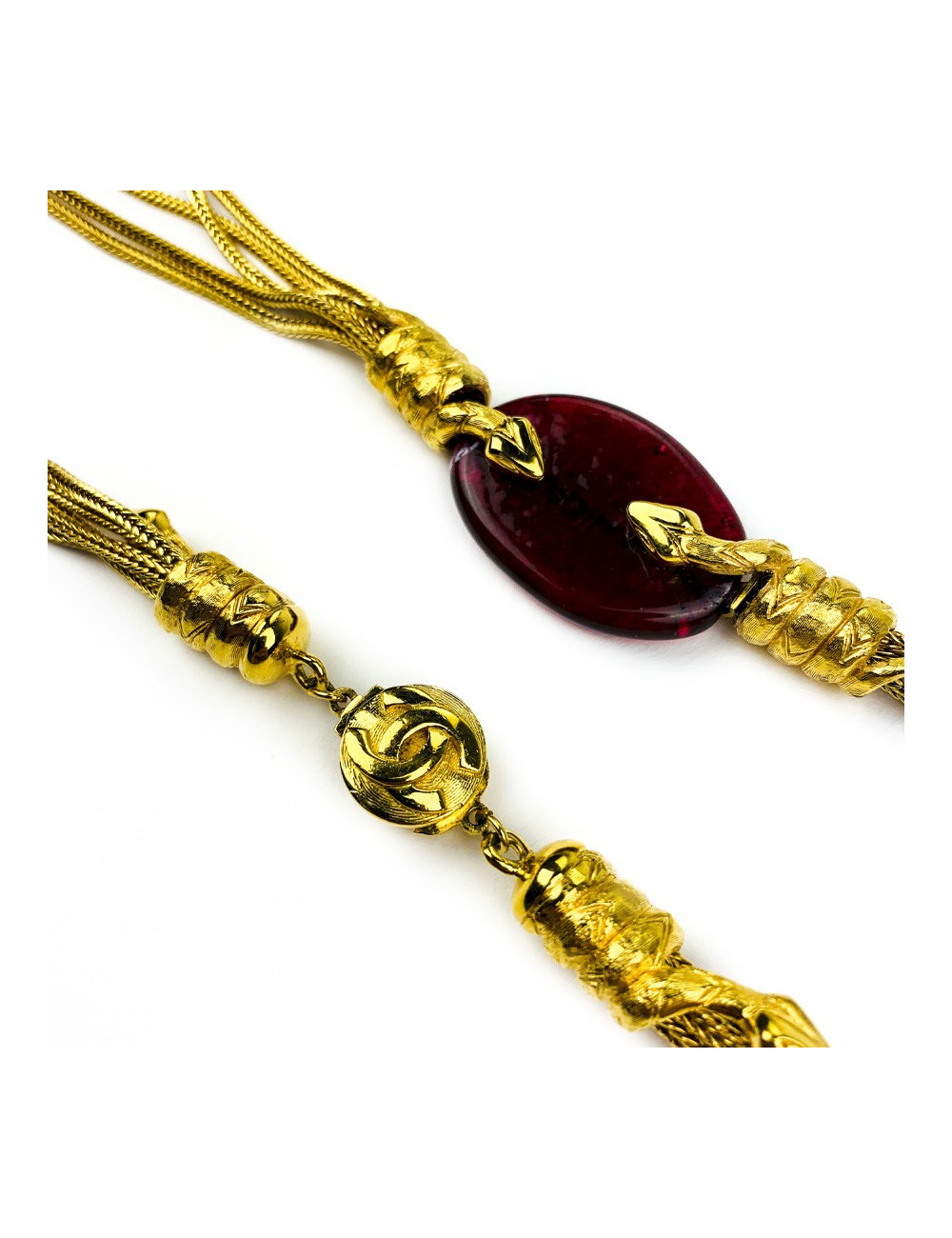 CHANEL Sautoir vintage pâte de verre par Goossens 