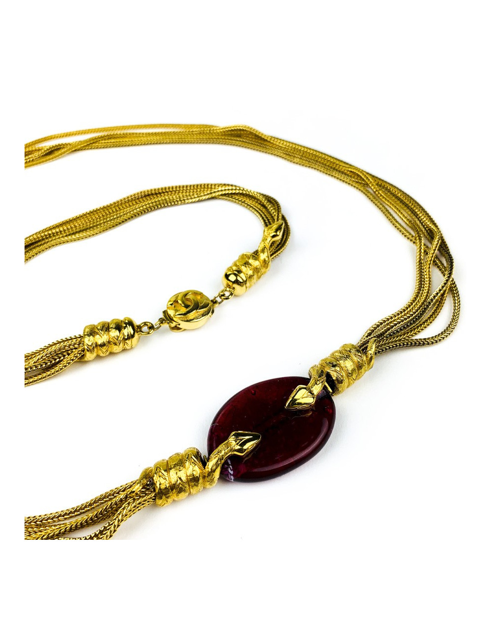 CHANEL Sautoir vintage pâte de verre par Goossens 