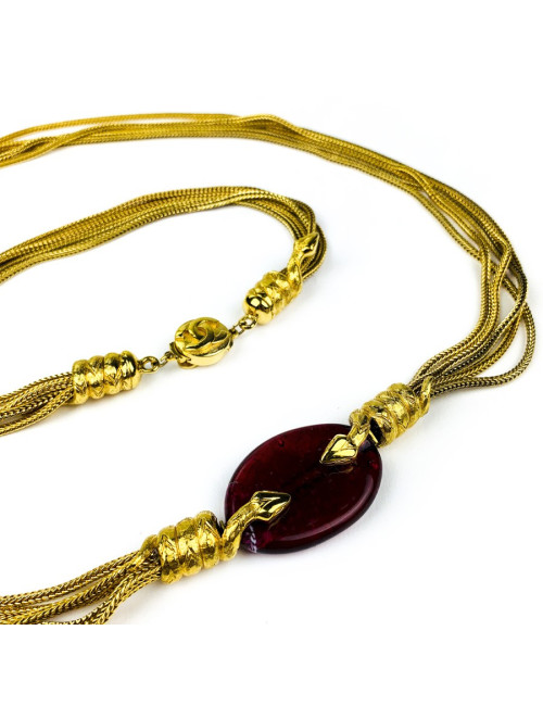 CHANEL Sautoir vintage pâte de verre par Goossens 