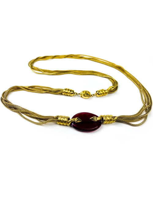 CHANEL Sautoir vintage pâte de verre par Goossens 