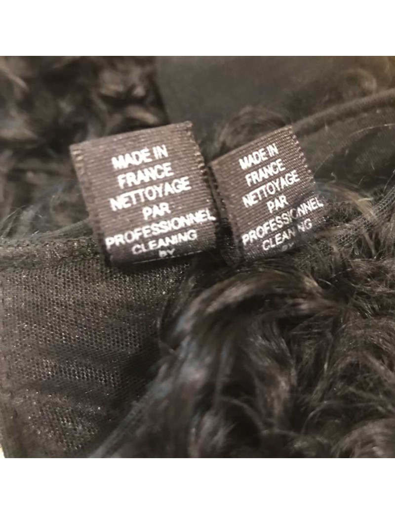 Gants noirs CHANEL TU voile et agneau 