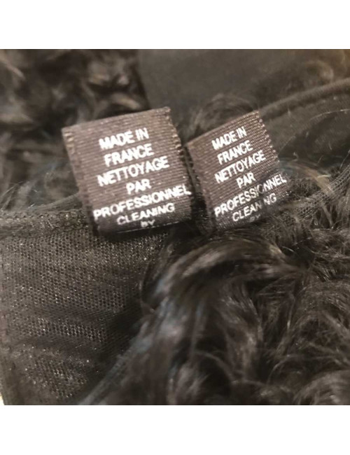 Gants noirs CHANEL TU voile et agneau 