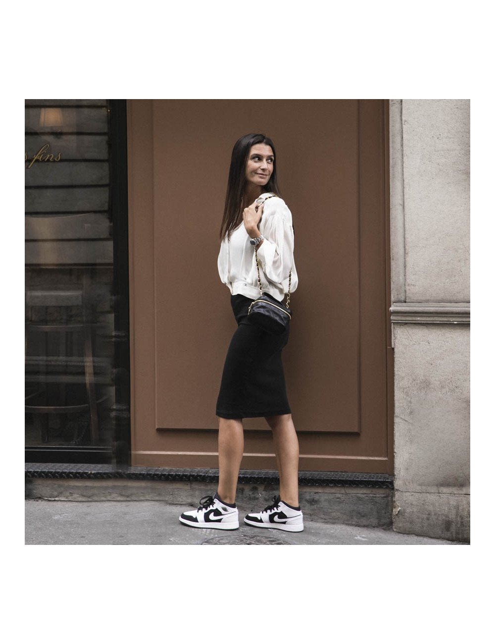 Vanity case CHANEL cuir d'agneau matelassé noir