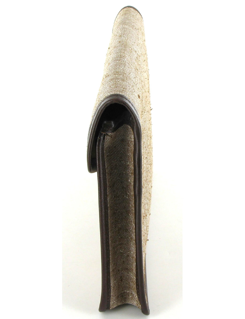 Pochette CELINE vintage en toile marron chiné