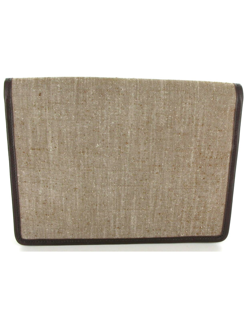 Pochette CELINE vintage en toile marron chiné