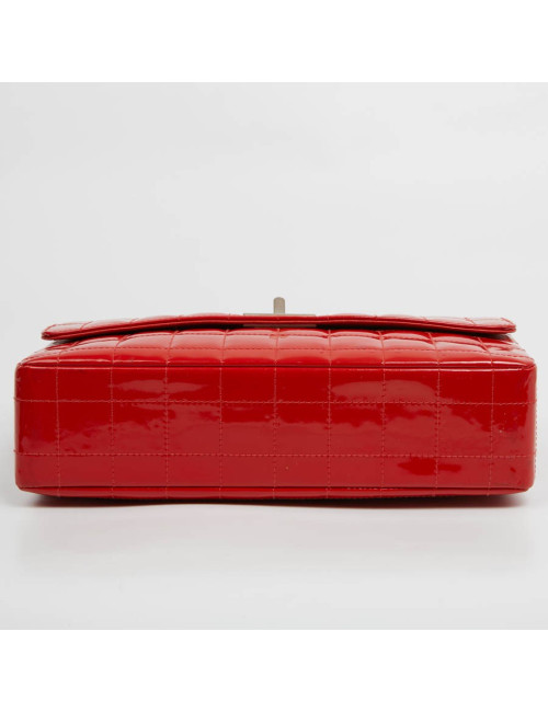Sac 2.55 CHANEL cuir verni rouge Vintage