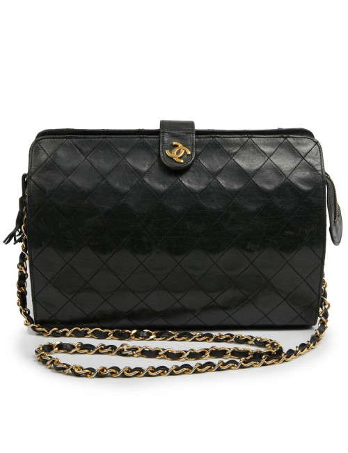 sac CHANEL pochette cuir matelassé noir
