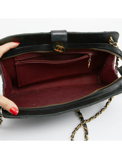 sac CHANEL pochette cuir matelassé noir