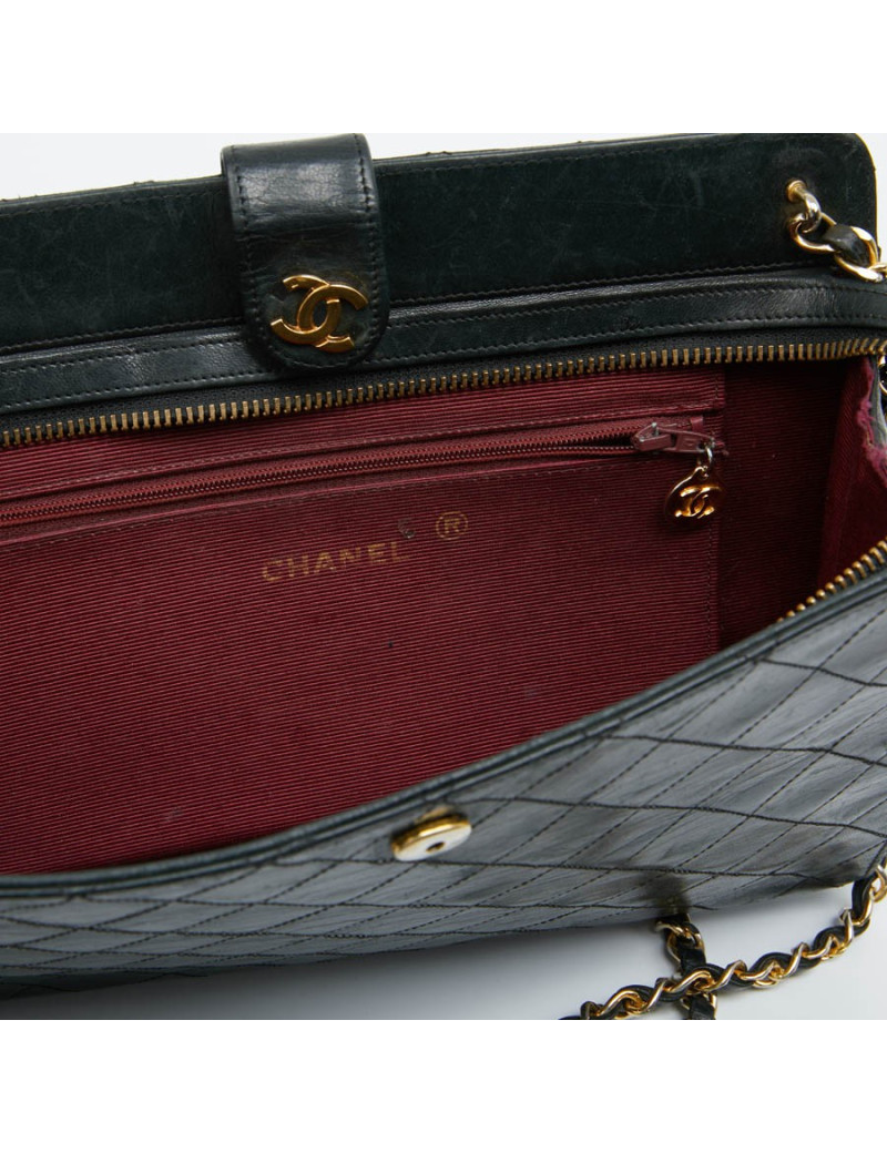 sac CHANEL pochette cuir matelassé noir