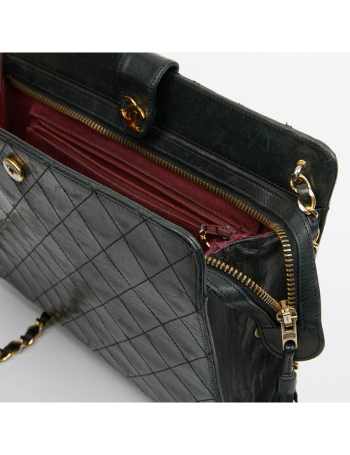 sac CHANEL pochette cuir matelassé noir