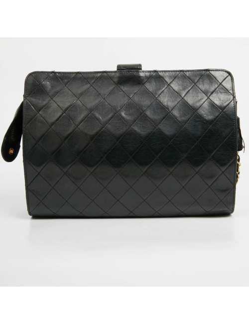 sac CHANEL pochette cuir matelassé noir