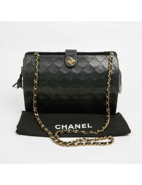 sac CHANEL pochette cuir matelassé noir