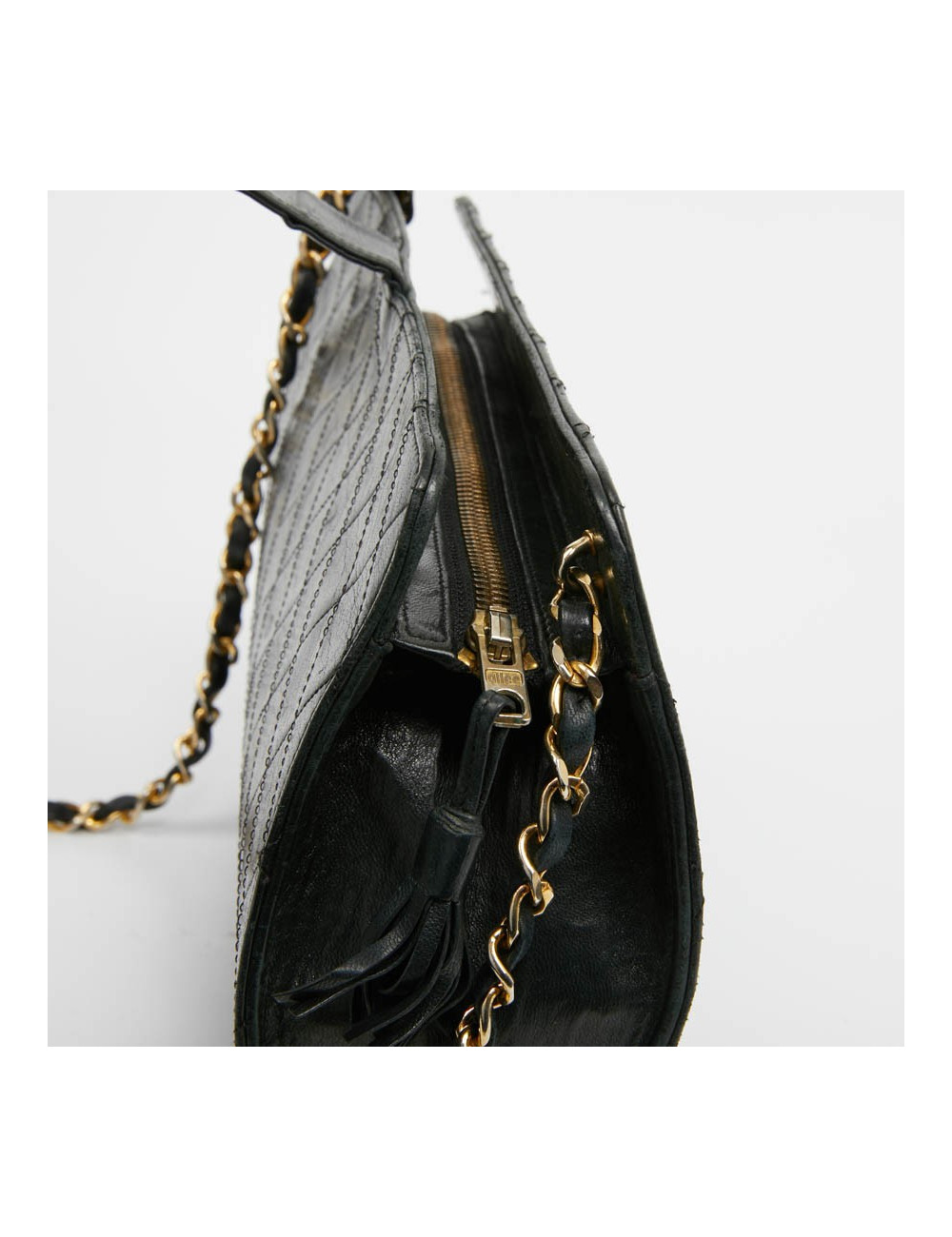 sac CHANEL pochette cuir matelassé noir