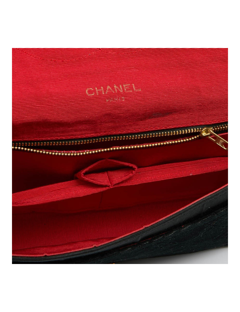 Sac CHANEL à rabat velours noir