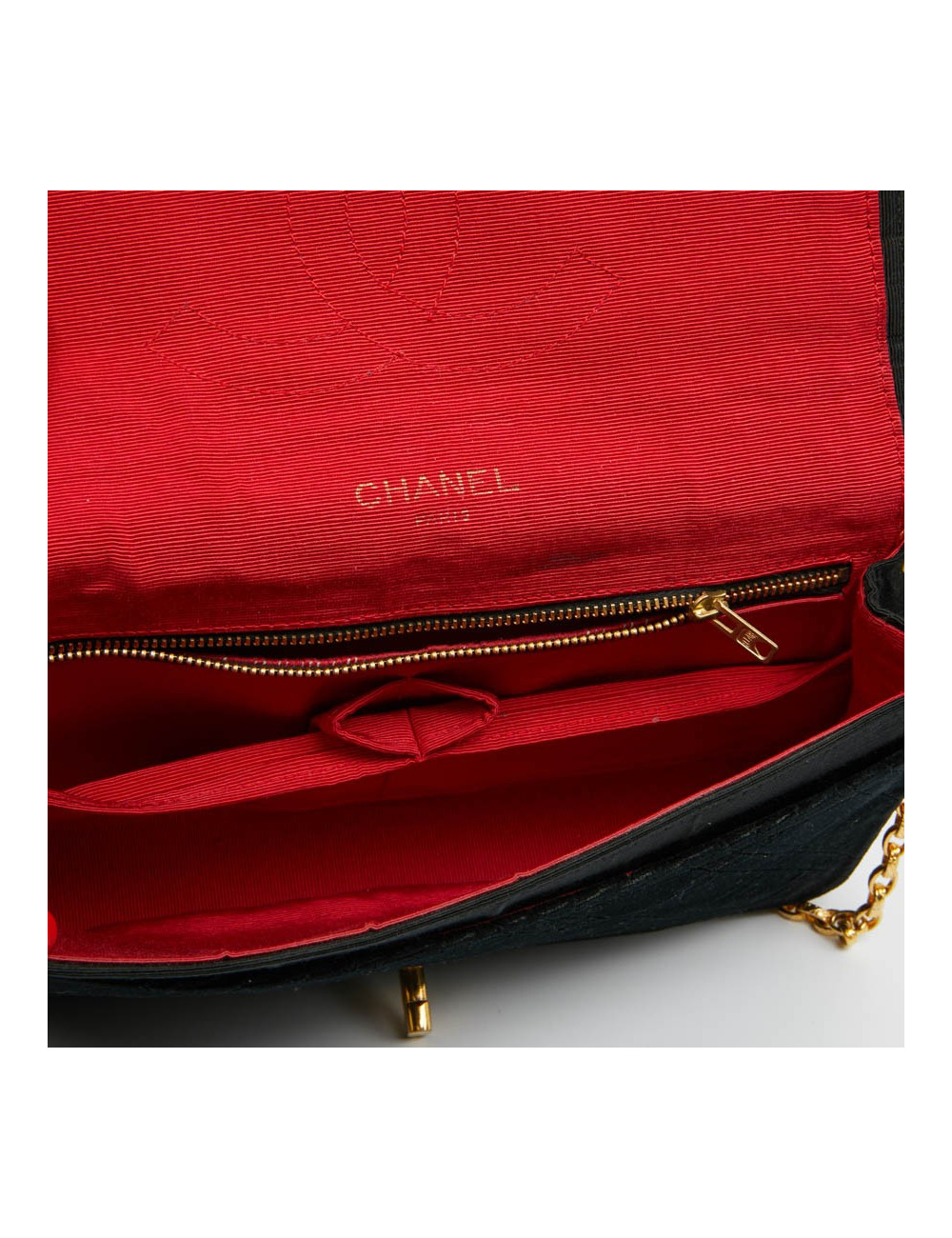 Sac CHANEL à rabat velours noir