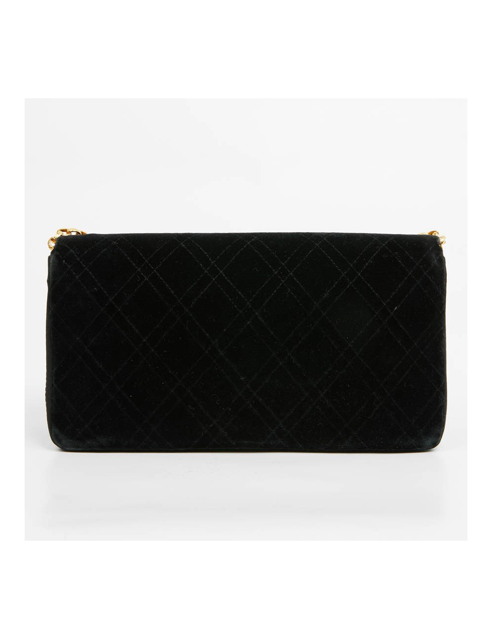 Sac CHANEL à rabat velours noir