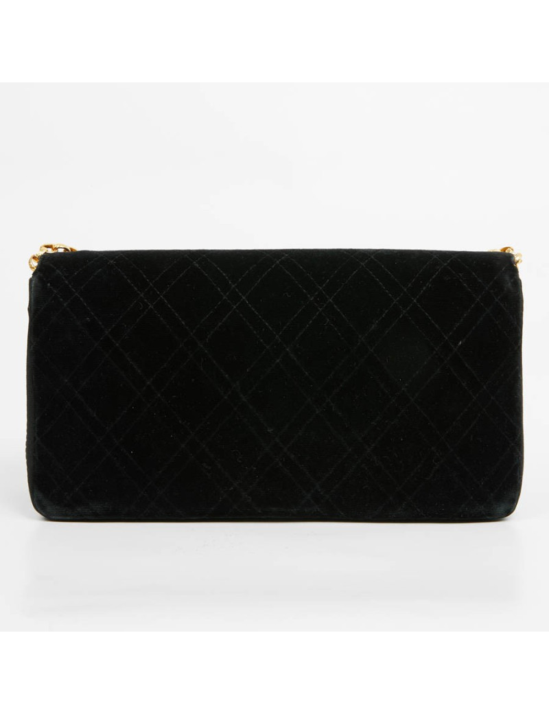 Sac CHANEL à rabat velours noir