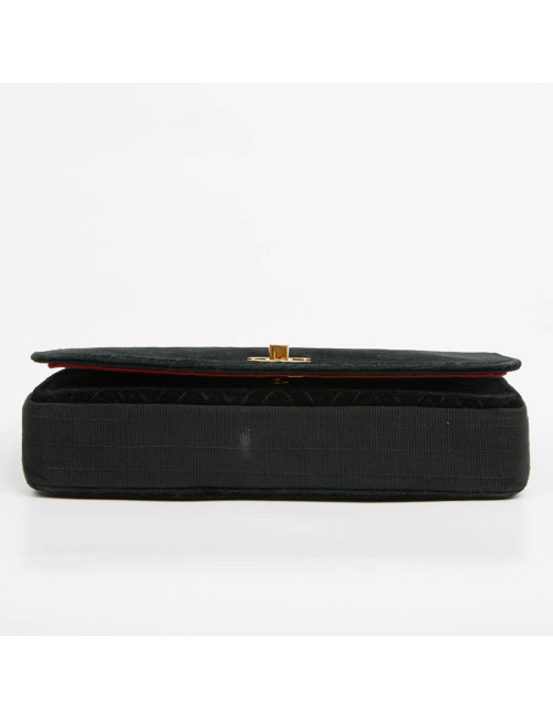 Sac CHANEL à rabat velours noir
