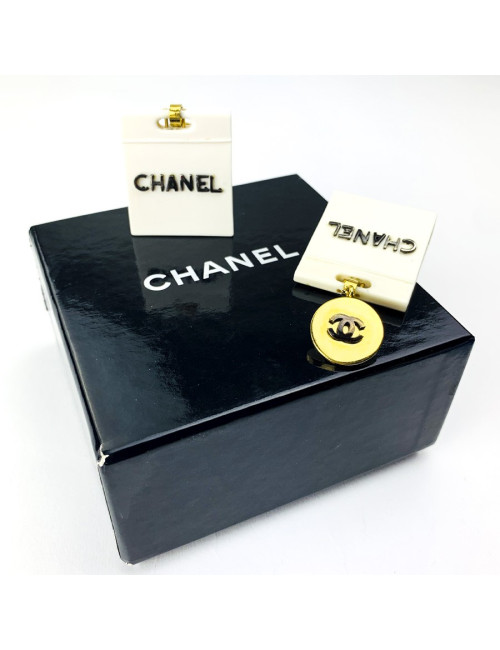 Clips d'oreille Chanel collector sac beiges