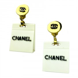Clips d'oreille Chanel collector sac beige