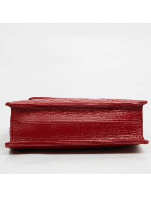 Sac épaule CHANEL cuir d'agneau matelassé rouge