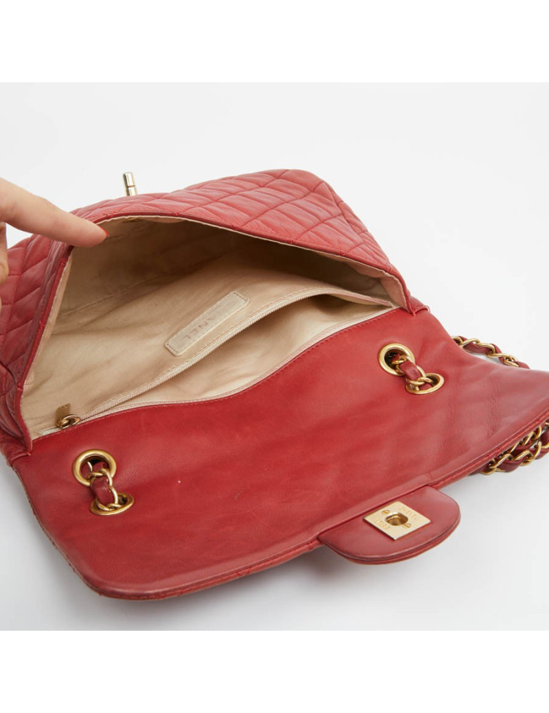 Sac Mademoiselle CHANEL cuir d'agneau rouge  Collector