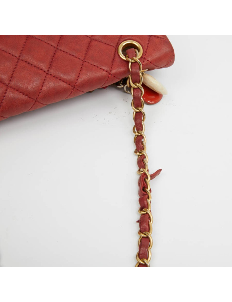 Sac Mademoiselle CHANEL cuir d'agneau rouge  Collector