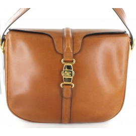 CELINE box gold leather Messenger bag