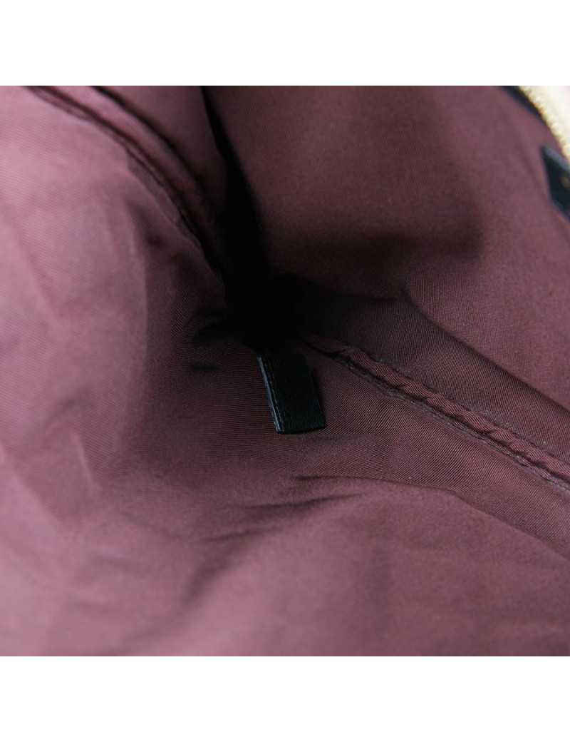 Porte documents CHANEL cuir d'agneau matelassé noir