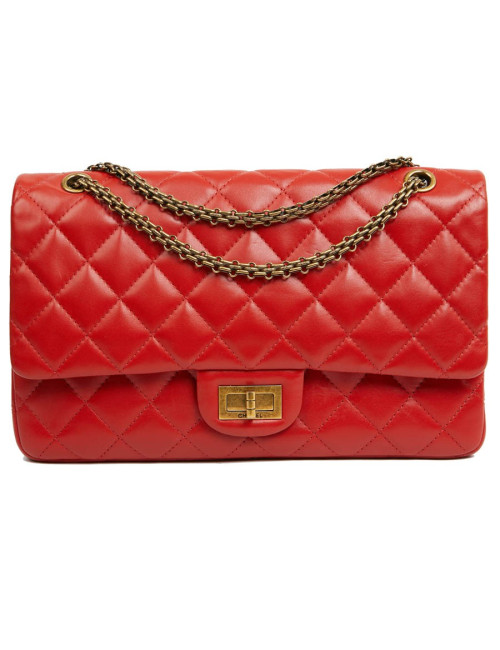 2.55 CHANEL cuir d'agneau rouge