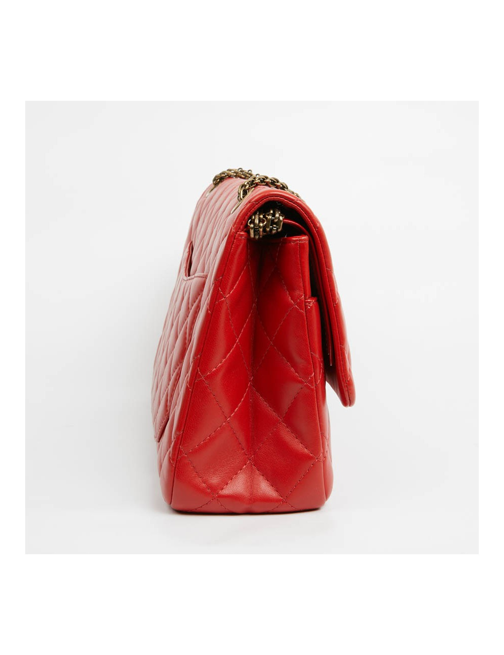 2.55 CHANEL cuir d'agneau rouge