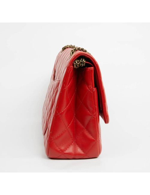 2.55 CHANEL cuir d'agneau rouge