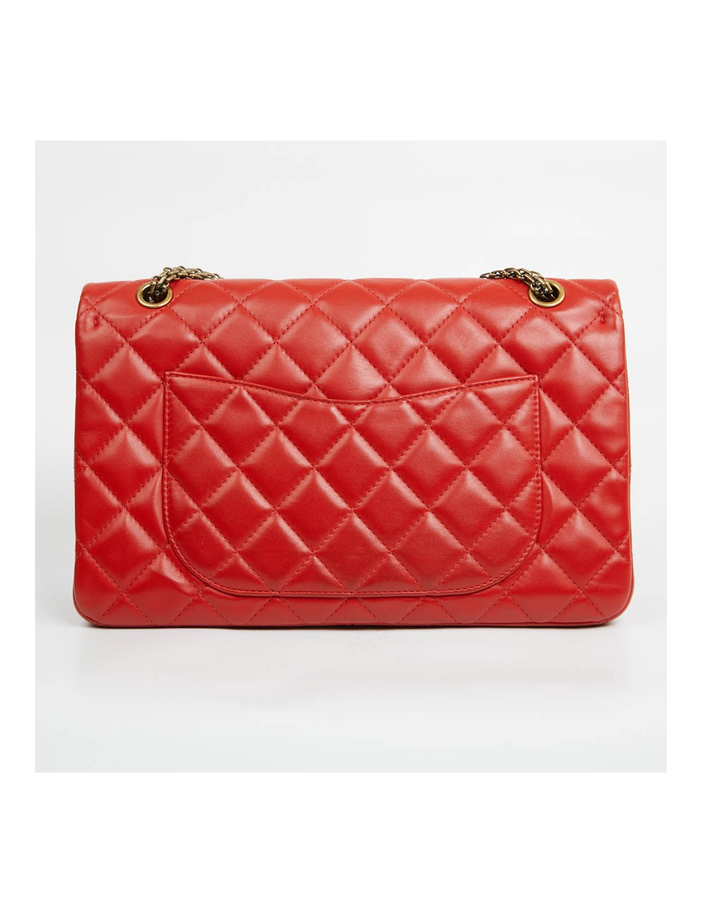 2.55 CHANEL cuir d'agneau rouge