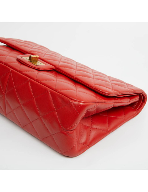 2.55 CHANEL cuir d'agneau rouge