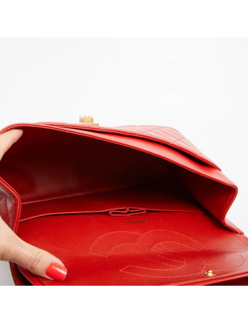 2.55 CHANEL cuir d'agneau rouge