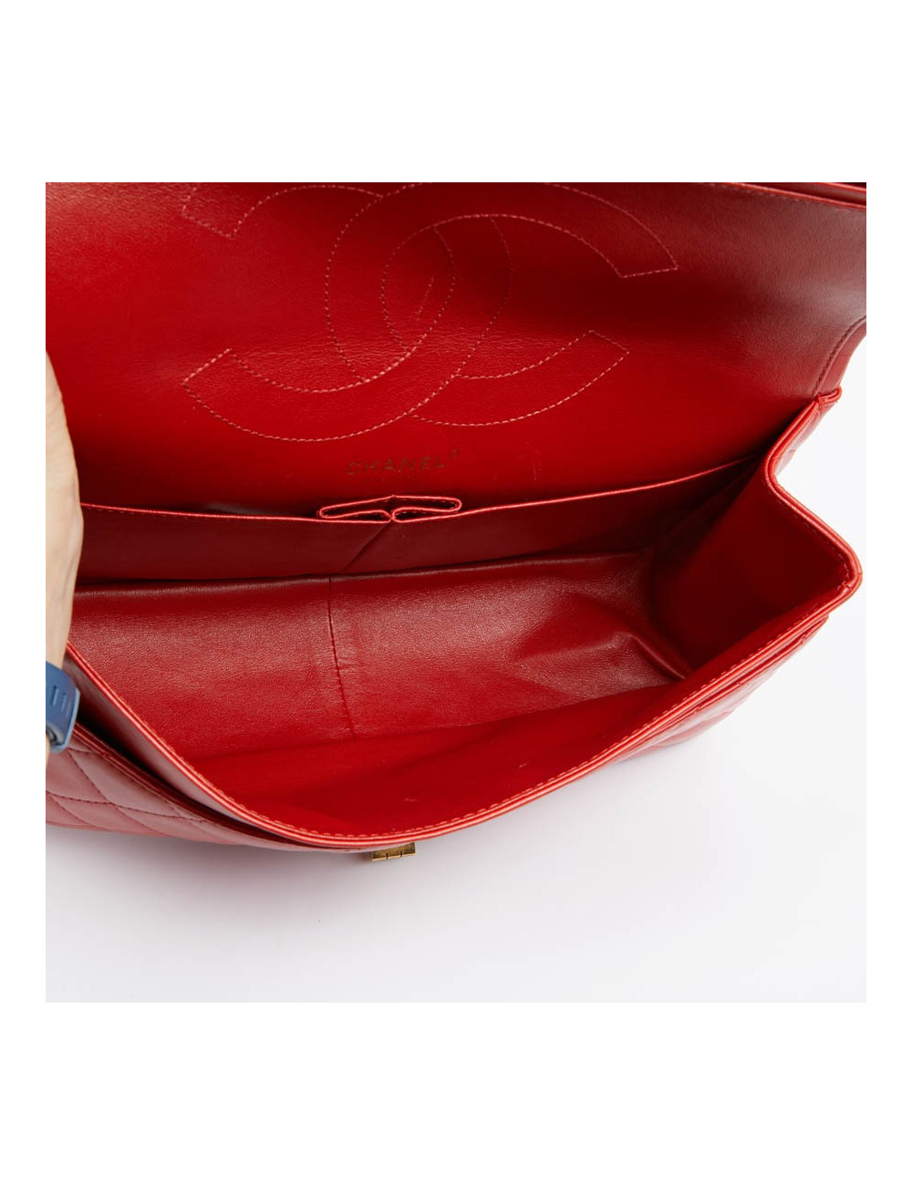 2.55 CHANEL cuir d'agneau rouge