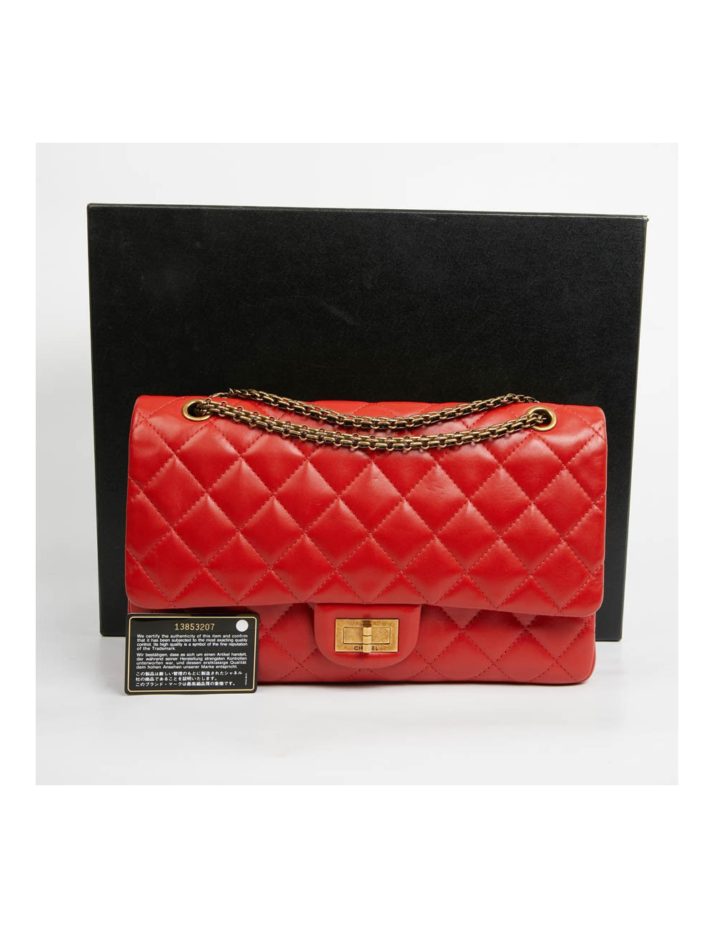 2.55 CHANEL cuir d'agneau rouge