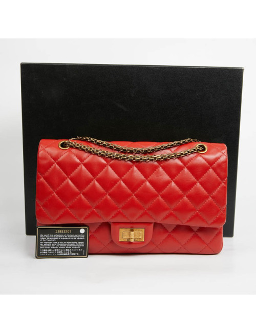 2.55 CHANEL cuir d'agneau rouge