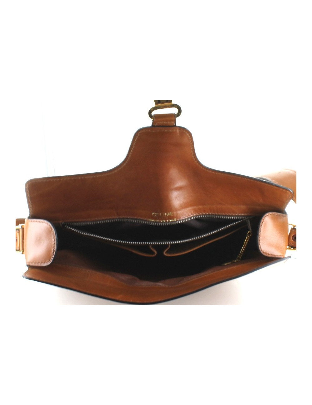 Besace CELINE en cuir box gold 