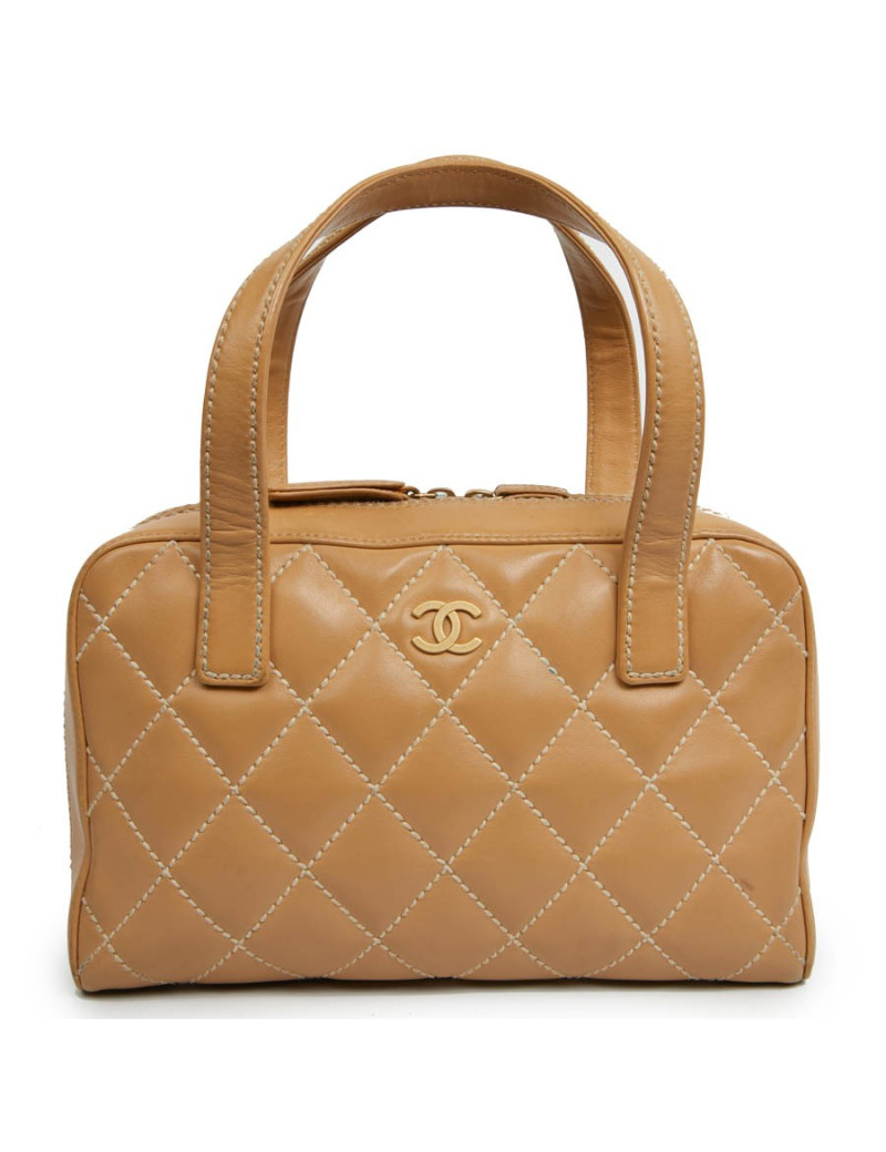 Cabas CHANEL cuir matelassé beige
