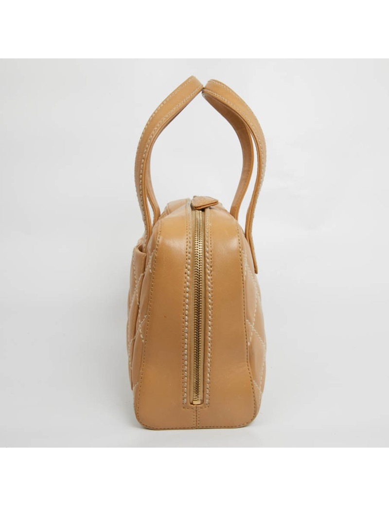 Cabas CHANEL cuir matelassé beige