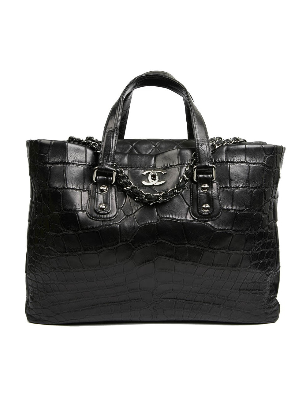 Cabas CHANEL crocodile noir