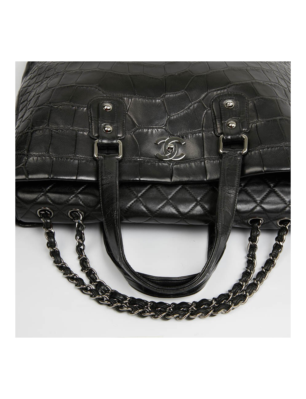 Cabas CHANEL crocodile noir