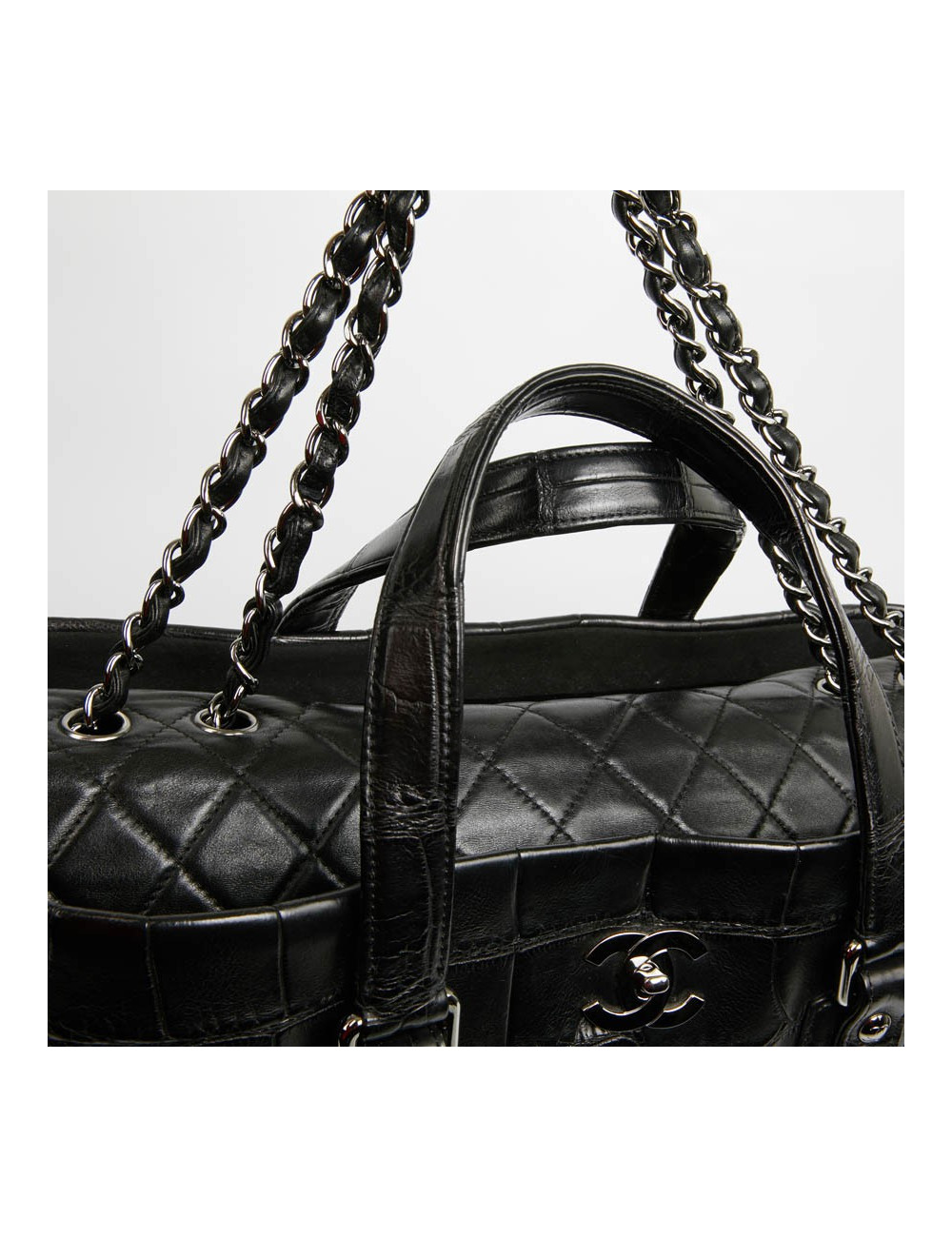 Cabas CHANEL crocodile noir