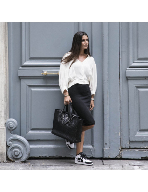 Cabas CHANEL crocodile noir
