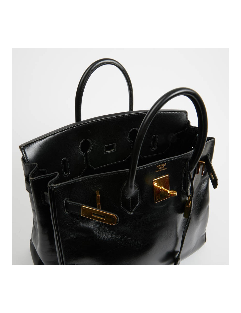HAC 32 HERMES cuir box noir