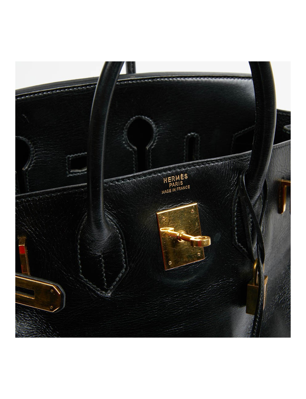 HAC 32 HERMES cuir box noir