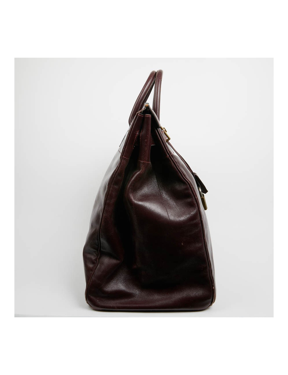 Haut à courroies 45 HERMES cuir box bordeaux 