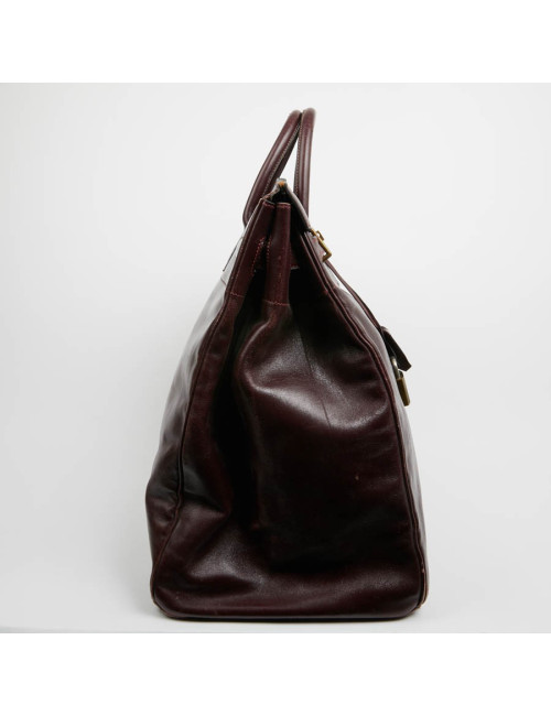 Haut à courroies 45 HERMES cuir box bordeaux 