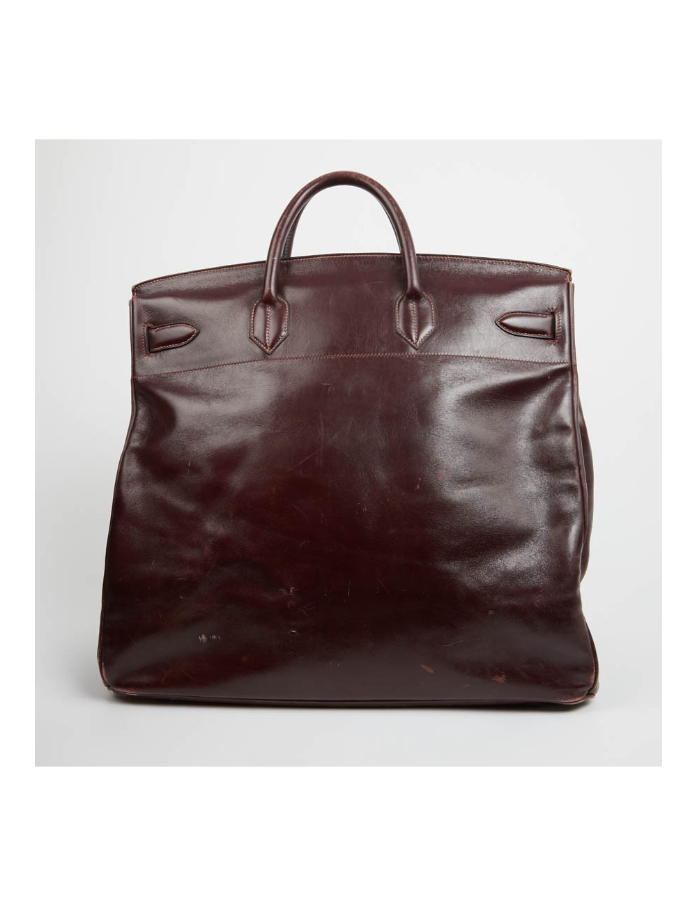 Haut à courroies 45 HERMES cuir box bordeaux 